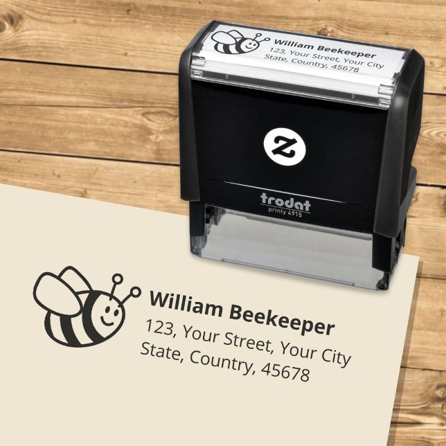 Bee Cartoon Self-inking Stamp (Creator Uploaded)