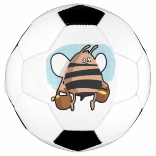 Bee cartoon soccer ball