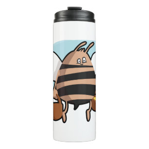 Bee cartoon thermal tumbler