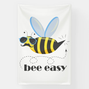 Bee character with moustache sunglasses Bee Easy Banner