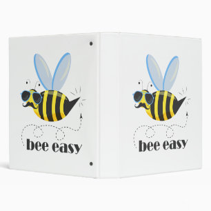 Bee character with moustache sunglasses Bee Easy Binder