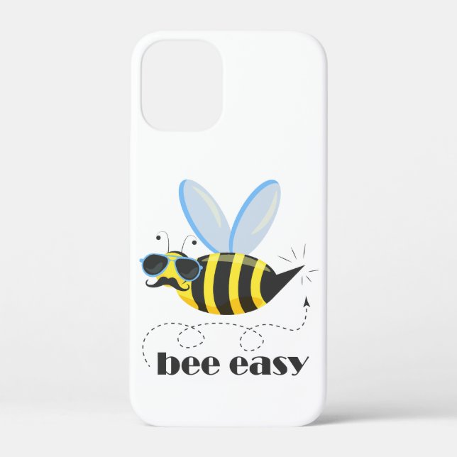 Bee character with moustache sunglasses Bee Easy Case-Mate iPhone Case (Back)