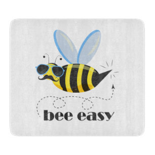 Bee character with moustache sunglasses Bee Easy Cutting Board