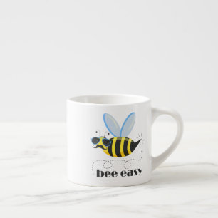 Bee character with moustache sunglasses Bee Easy Espresso Cup