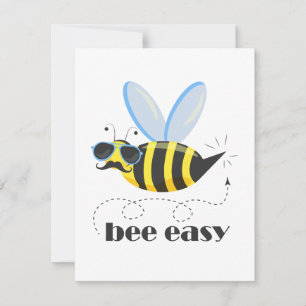Bee character with moustache sunglasses Bee Easy Holiday Card