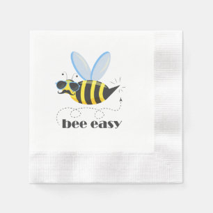Bee character with moustache sunglasses Bee Easy Napkin