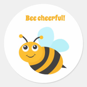 Bee cheerful   classic round sticker