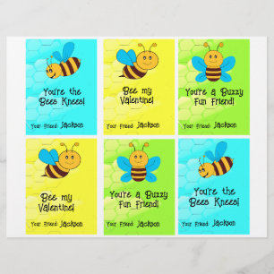Bee Class Cards 6 Personalize Name