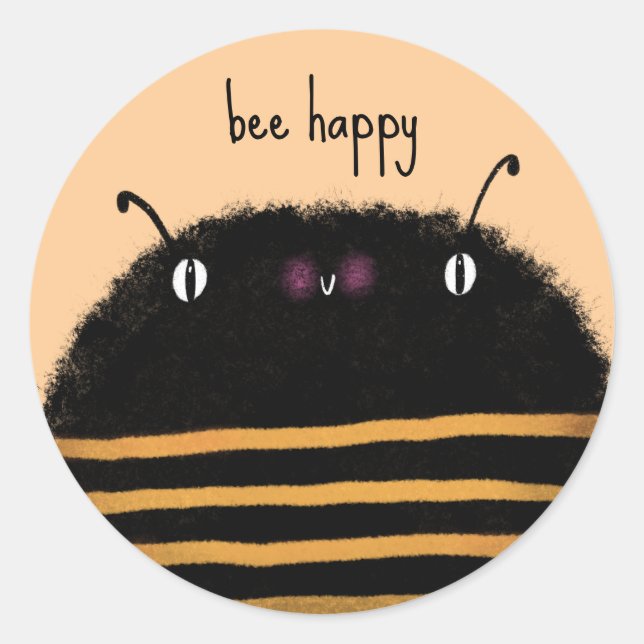 Bee Classic Round Sticker (Front)