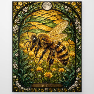 Bee Clover Field Illumina Stained Glass Postcard