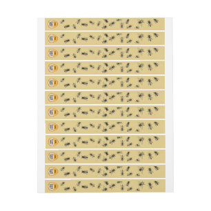 Bee Colony Tamper-proof Security Seal Pale Gold Wrap Around Label