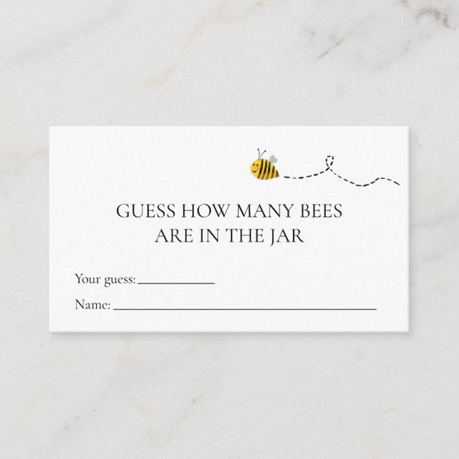 Bee Combien d'abeilles Baby shower Carte de jeu (Devant)