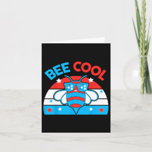 Bee Cool 4th July Red White Blue American Boy Usa Card