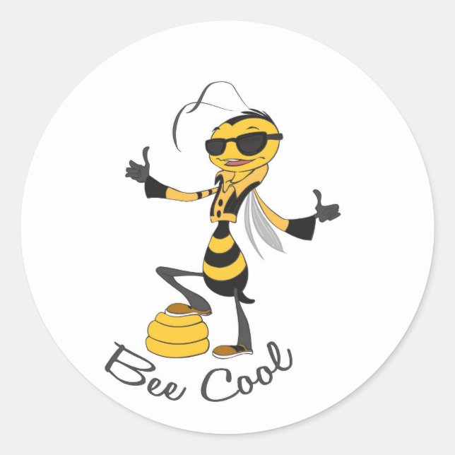 Bee Cool Classic Round Sticker (Front)