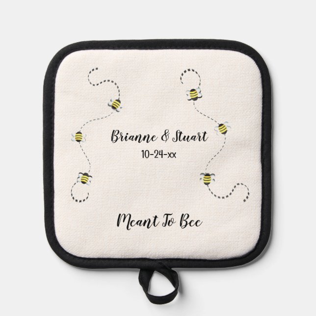 Bee Cool Customizable Text Meant To Bee Pot Holder (Front)