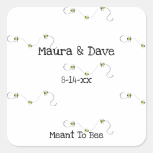Bee Cool Customizable Text Meant To Bee Square Sticker