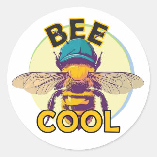 "Bee Cool" | Fun and Trendy Classic Round Sticker
