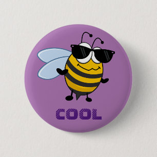 Bee Cool Funny Trendy Bee Customizable 2 Inch Round Button