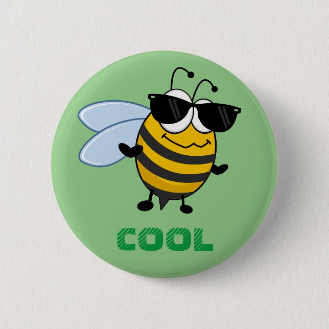 Bee Cool | Funny Trendy Bee Customizable 2 Inch Round Button (Front)