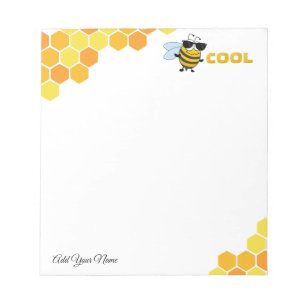 Bee Cool   Funny Trendy Bee Personalized Notepad