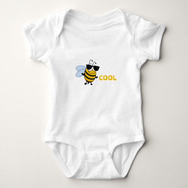 Bee Cool | Funny Trendy Bee Template Baby Bodysuit (Front)