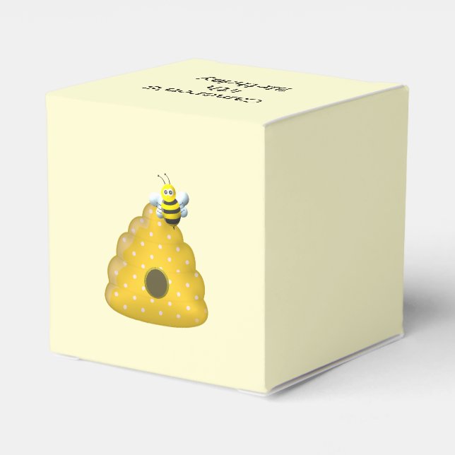 Bee Cool with Bee Hive Personalized Favor Box (Back Side)