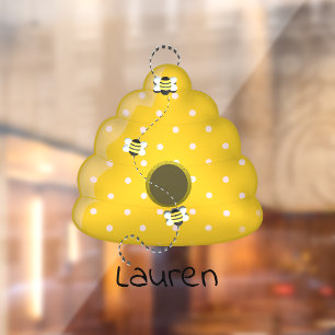 Bee Cool with Bee Hive Personalized Window Cling