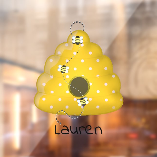 Bee Cool with Bee Hive Personalized Window Cling (Sheet 2)