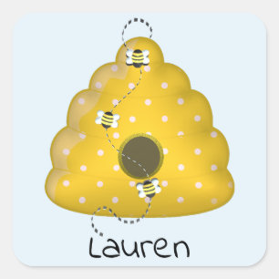 Bee Cool with Bee Hive Square Sticker