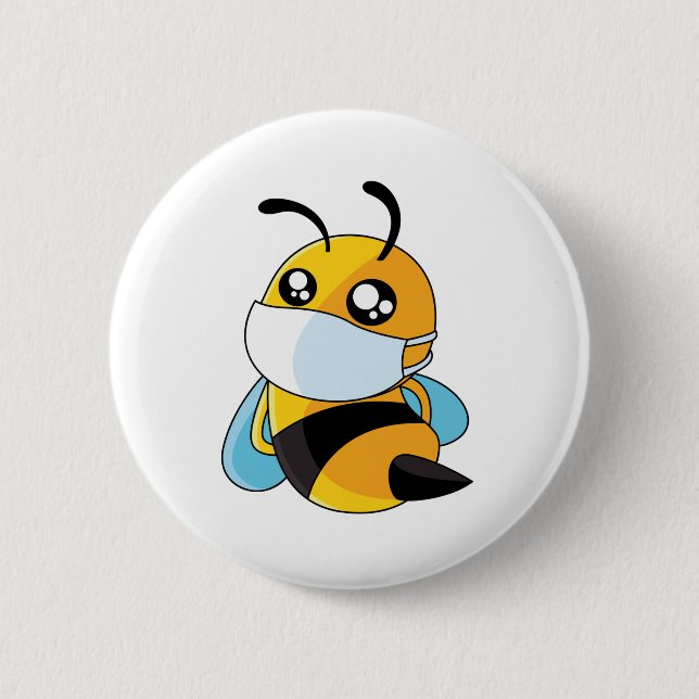 bee coronavirus 2 inch round button (Front)
