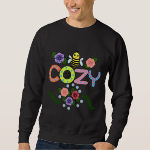 Bee Cozy Cute Floral Bee Pun Cottagecore Spring Sweatshirt