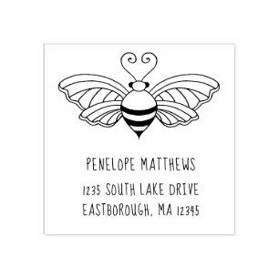 Bee Create Your Own Custom Return Address Rubber Stamp
