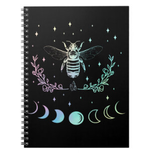 Bee Crescent Moon Wicca Pastel Goth Insect Witchy Notebook