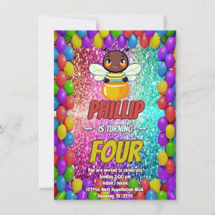 Bee Custom character birthday invite