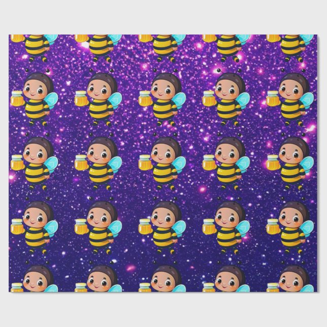 Bee Cute Charming Themed Inspired  Wrapping Paper (Flat)
