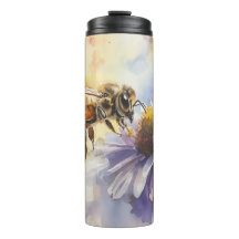 Bee & Daisy Insulated Tumbler – Nature-Inspired