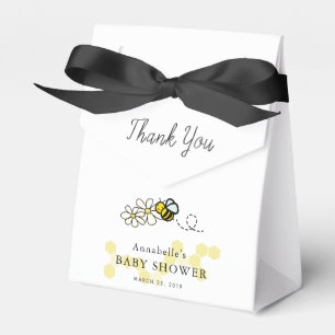 Bee & Daisy White Baby Shower Favor Box