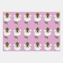 Bee Daisy Wrapping Paper (Set of 3)