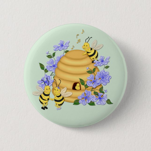 Bee Dance 2 Inch Round Button (Front)