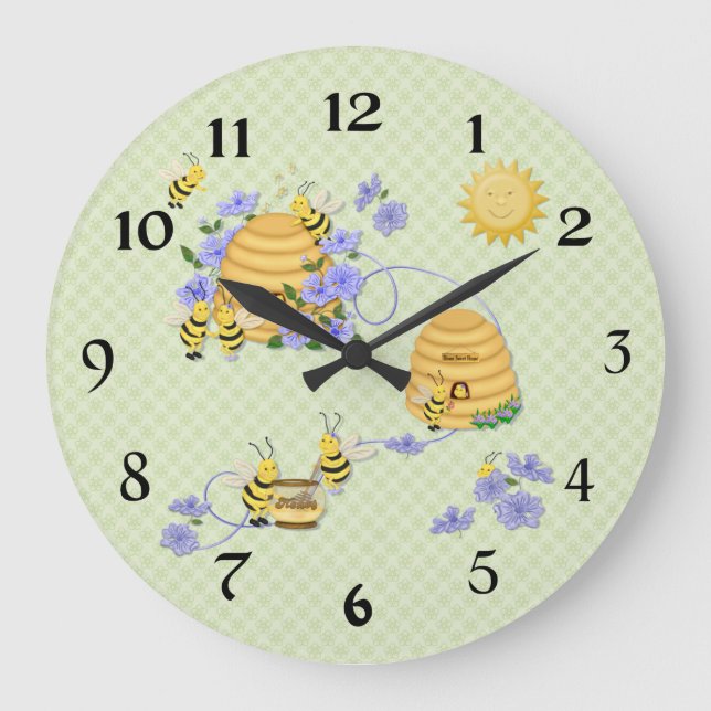 Bee Dance Party Large Clock (Front)