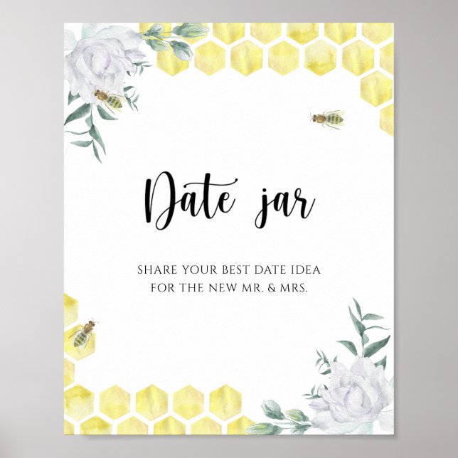 Bee - date night ideas. Date jar bridal game Poster (Front)