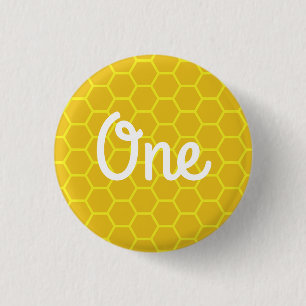 Bee Day 1st Birthday Button Pin