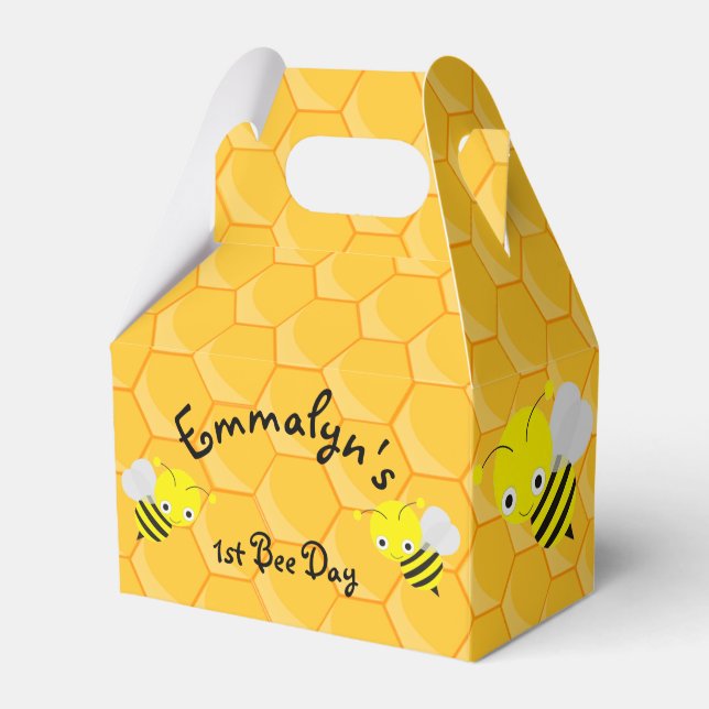 Bee Day 1st Birthday Cute Favor Box (Front Side)