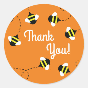 Bee Day 1st Birthday Sticker Seals Thank You