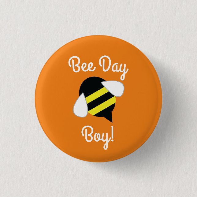 Bee Day Birthday Party Kids 1 Inch Round Button (Front)