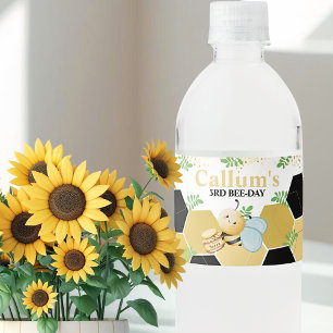 Bee-Day Birthday  Water Bottle Label