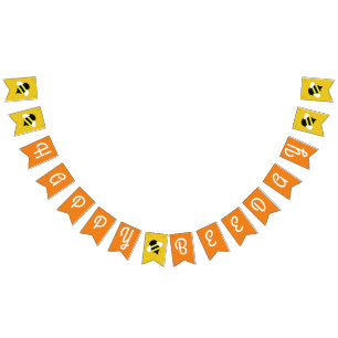 Bee Day Happy Birthday Bunting Banner