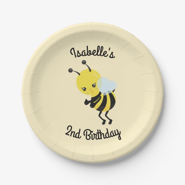 Bee-day Party Personalized Plates (Front)