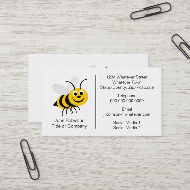 Bee Design Beekeeper Business Card (Front/Back In Situ)