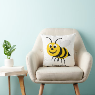 Bee Design Personalised Throw Pillow